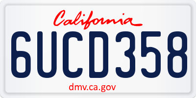 CA license plate 6UCD358