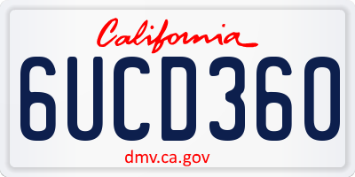 CA license plate 6UCD360