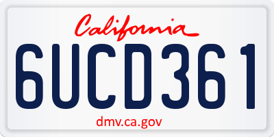 CA license plate 6UCD361