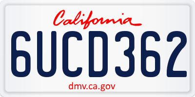 CA license plate 6UCD362