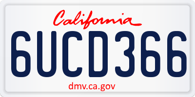 CA license plate 6UCD366
