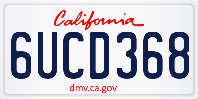CA license plate 6UCD368