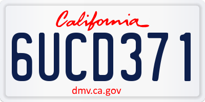 CA license plate 6UCD371
