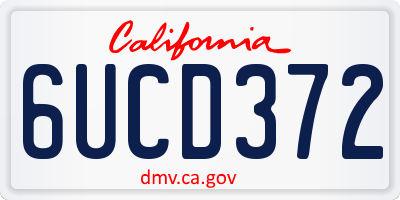 CA license plate 6UCD372
