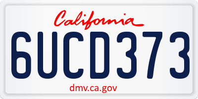 CA license plate 6UCD373