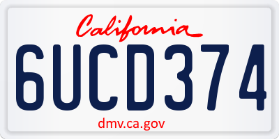 CA license plate 6UCD374