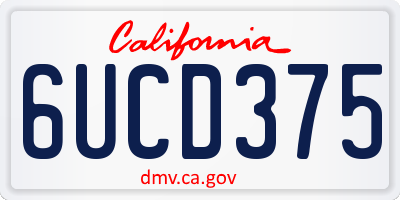 CA license plate 6UCD375