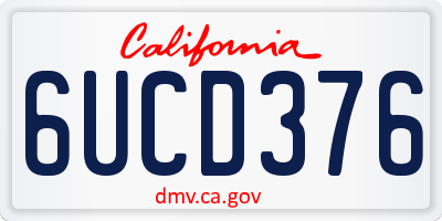 CA license plate 6UCD376