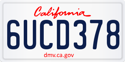 CA license plate 6UCD378