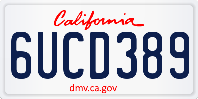 CA license plate 6UCD389