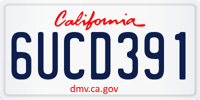 CA license plate 6UCD391