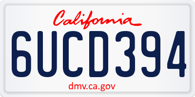 CA license plate 6UCD394