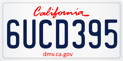 CA license plate 6UCD395