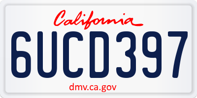 CA license plate 6UCD397