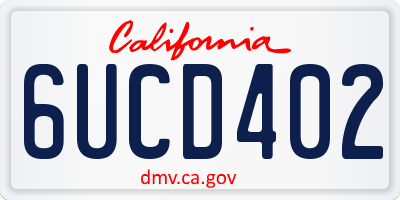 CA license plate 6UCD402