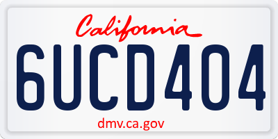 CA license plate 6UCD404
