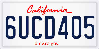 CA license plate 6UCD405