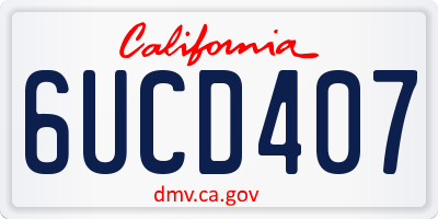 CA license plate 6UCD407