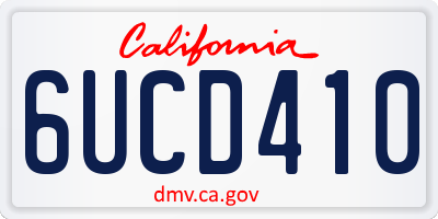 CA license plate 6UCD410