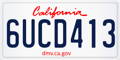 CA license plate 6UCD413