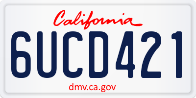CA license plate 6UCD421