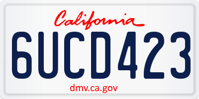 CA license plate 6UCD423