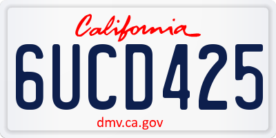 CA license plate 6UCD425