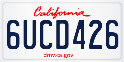 CA license plate 6UCD426