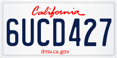 CA license plate 6UCD427