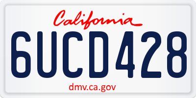 CA license plate 6UCD428