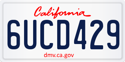CA license plate 6UCD429