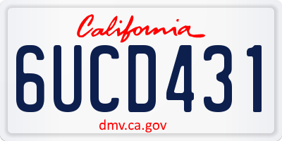 CA license plate 6UCD431