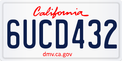 CA license plate 6UCD432