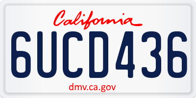 CA license plate 6UCD436