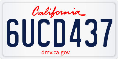 CA license plate 6UCD437