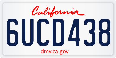 CA license plate 6UCD438