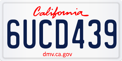 CA license plate 6UCD439