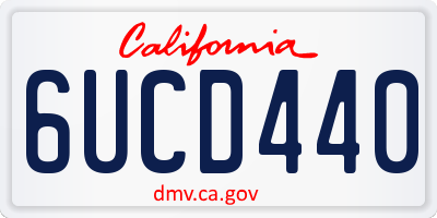 CA license plate 6UCD440