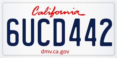 CA license plate 6UCD442