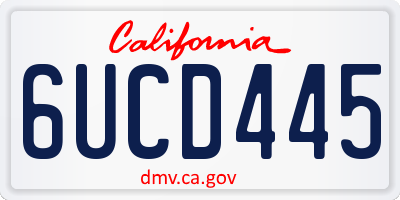 CA license plate 6UCD445