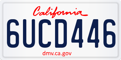 CA license plate 6UCD446
