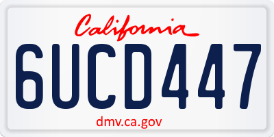 CA license plate 6UCD447