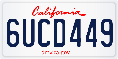CA license plate 6UCD449