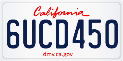 CA license plate 6UCD450