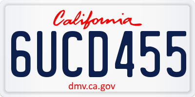 CA license plate 6UCD455