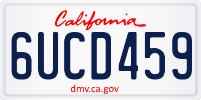 CA license plate 6UCD459