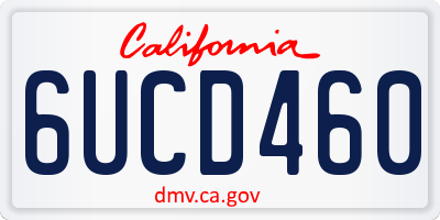 CA license plate 6UCD460