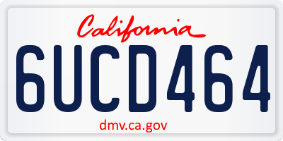 CA license plate 6UCD464