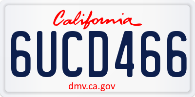 CA license plate 6UCD466