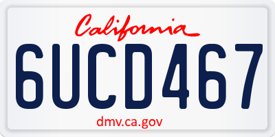 CA license plate 6UCD467